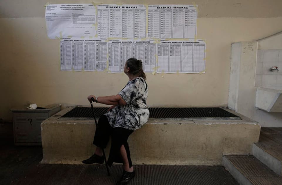 Abstimmungsbüro in Athen