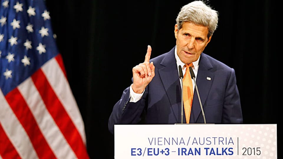 US-Aussenminister Kerry in Wien. In den USA muss das Atomabkommen mit Iran noch vor den Kongress. Und dort - das ist jetzt schon klar - wird es Kritik hageln.