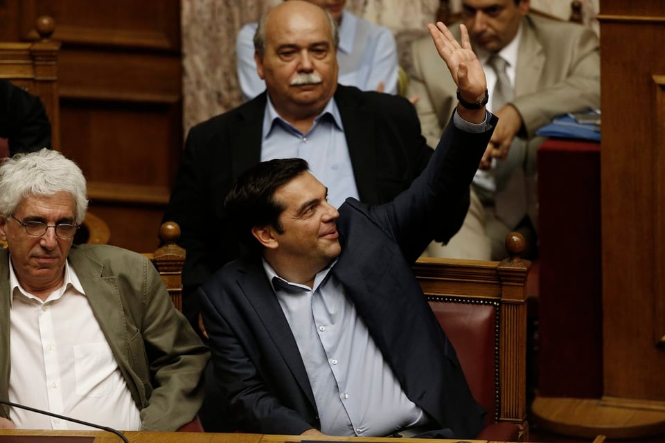 Griechenlands Premierminister Tsipras während der Parlamentsdebatte am 22. Juli 2015.