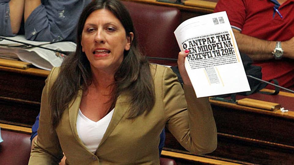 Zoi Kanstontopoulou, Präsidentin im griechischen Parlament, hat ihre eigenen Regeln.