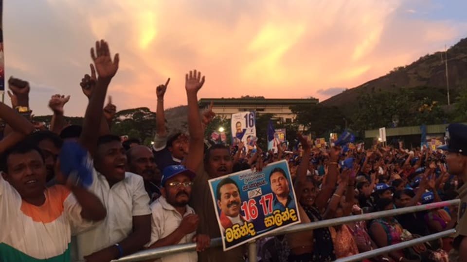 Sri Lankas Ex-Präsident Rajapaksa beim Wahlkampf für die Parlamentswahlen