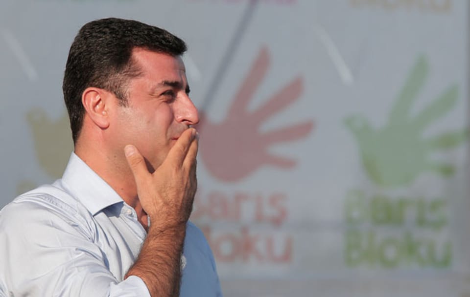 Kurden-Politiker Demirtas auf einer Friedensdemo