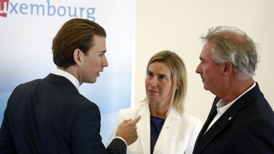 Sebastian Kurz trifft am Freitag, 04. September 2015 im Rahmen des Außenministertreffen "Gymnich" in Luxemburg die EU Außenbeauftragte Federica Mogherini und den luxemburgischen Außenminister Jean Asselborn.