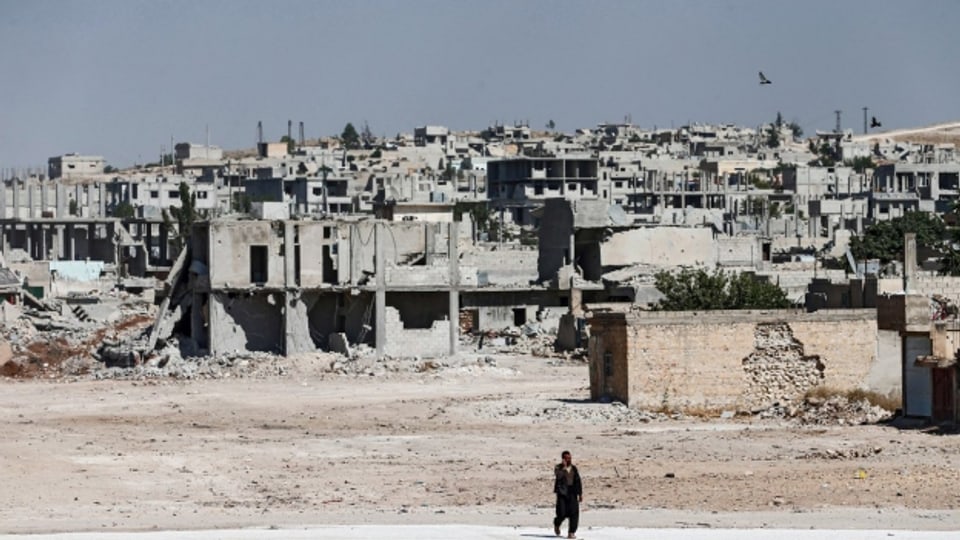 Komplette Zerstörung in der Stadt Kobane.