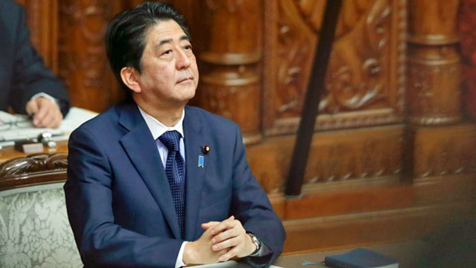 Japans Premierminister Shinzo Abe im japanischen Oberhaus.
