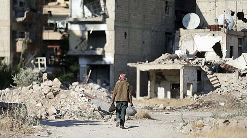 Jobar, ein Vorort der syrischen Hauptstadt, liegt mehr oder weniger in Ruinen.