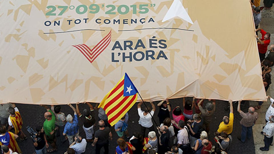 Die Sehnsucht nach einem eigenen Staat. Katalanen bei einer Demonstration in Barcelona.