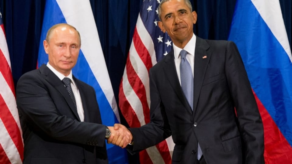 Russlands Präsident Putin (li) und US-Präsident Obama (re) an der Uno-Debatte in New York.