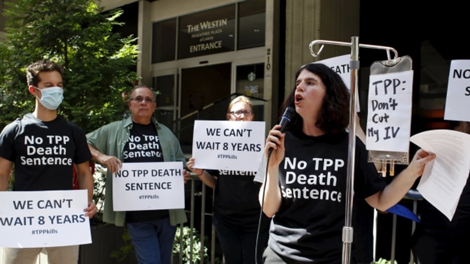 Immer wieder gab es Proteste gegen die TPP-Verhandlungen, wie hier in Atlanta (USA).