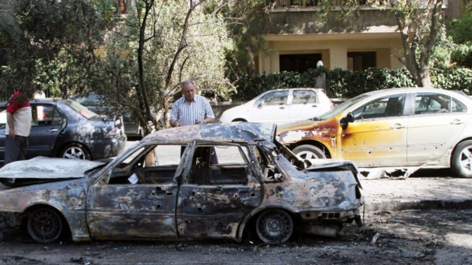 Auch in Damaskus ist der Bürgerkrieg laufend sicht- und spürbarer.