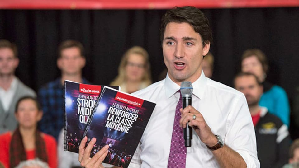 Spannende Parlamentswahlen in Kanada: Gelingt es dem charismatischen Herausvorderer Justin Trudeau, den bisherigen Premierminister aus dem Amt zu kippen?