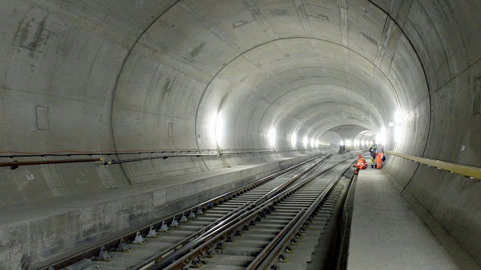 Der Gotthard-Basistunnel während den Bauarbeiten. Archivbild