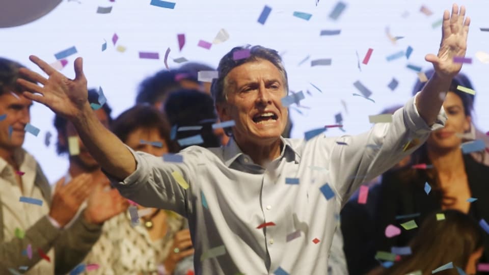 Wird er neuer argentinischer Präsident? Oppositionspolitiker Mauricio Macri an einer Wahlveranstaltung in Buenos Aires.