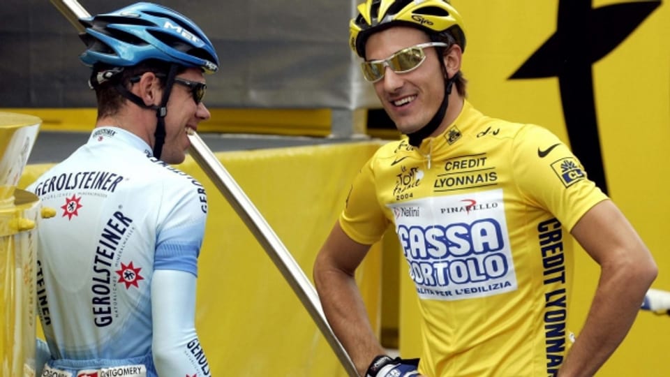 Sven Montgomery und Fabian Cancellara während der Tour de France von 2004.