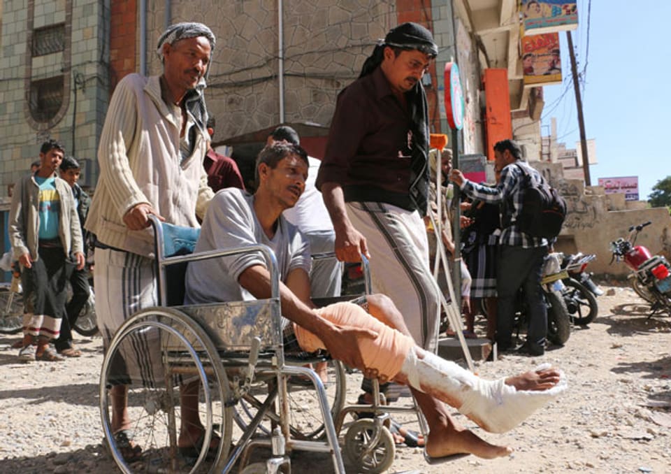 Verwundete verlangen das Ende der Blockade von Taiz
