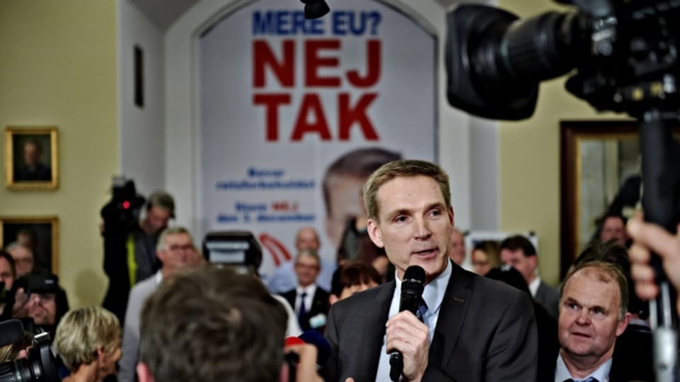 Kristian Thulesen Dahl von der dänischen Volkspartei freut sich über das den Ausgang des Referendum.