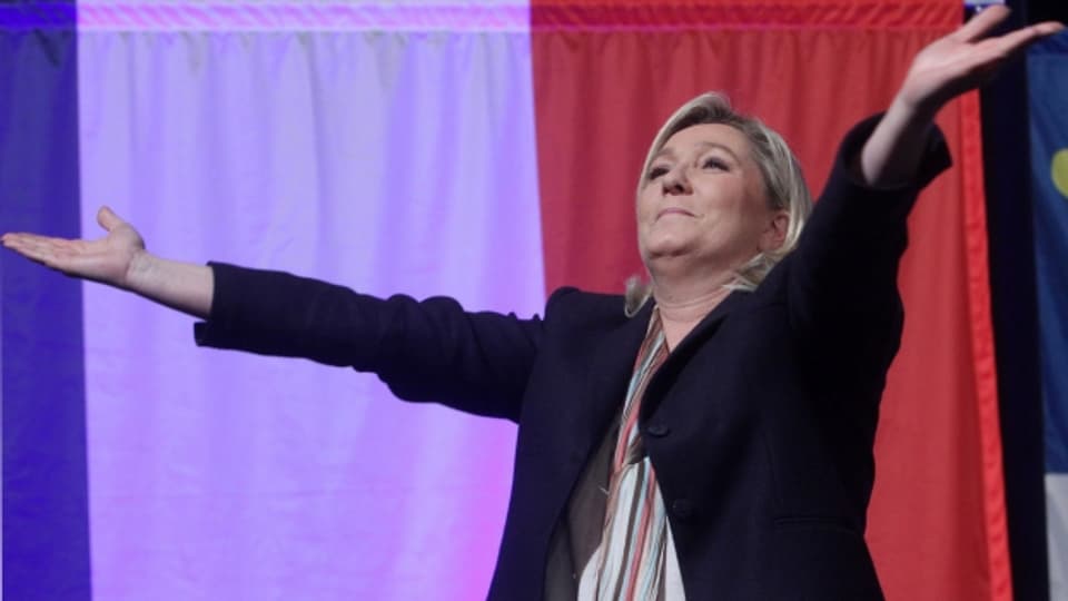 Spricht von einem «grossartigen Sieg»: Front-National-Vorsitzende Marine Le Pen.