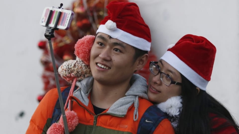 Weihnachten wird insbesondere bei jungen Leuten in städtischen Gebieten Chinas immer beliebter.