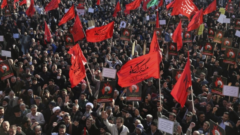 Demonstration von Schiiten gegen Saudiarabien in Teheran am Montag.