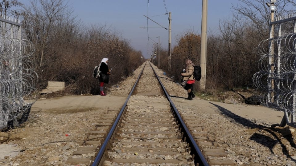 Ein Grenzübergang zwischen Griechenland und Mazedonien.