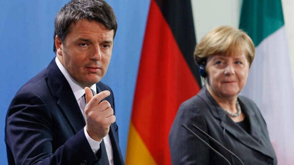 Bundeskanzlerin Angela Merkel und Italiens Premier Matteo Renzi in Berlin am 29. Januar 2016.