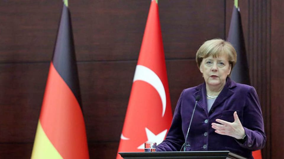 Die deutsch Bundeskanzlerin Angela Merkel bei ihrem Besuch in Ankara, Türkei.