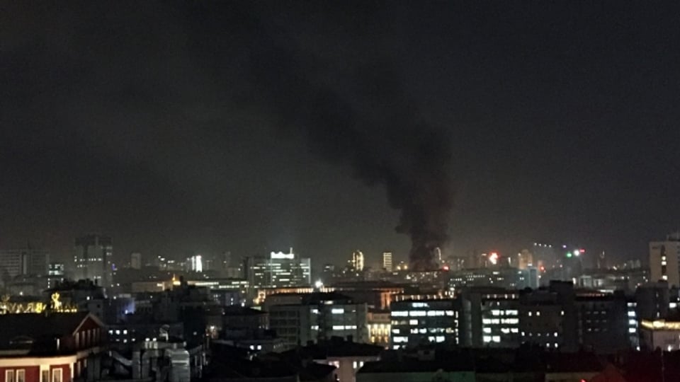 Rauch über dem Zentrum Ankaras nach dem Anschlag.