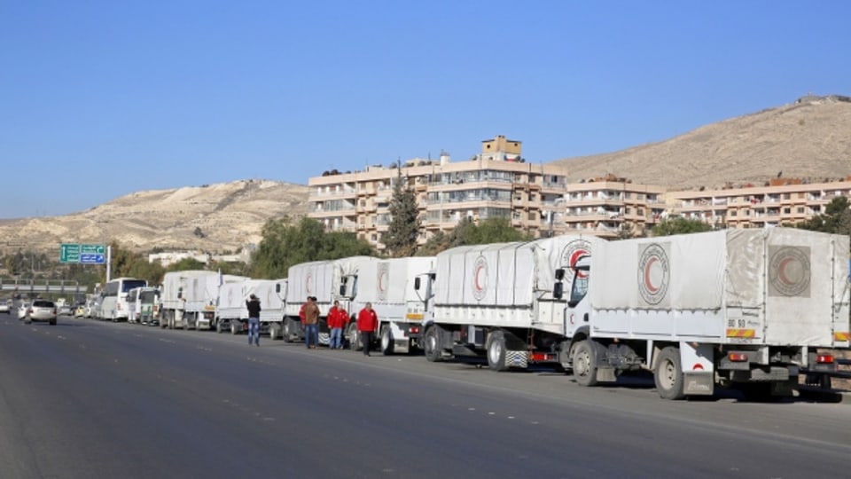 UNO-Hilfskonvoi unterwegs nach Madaya.