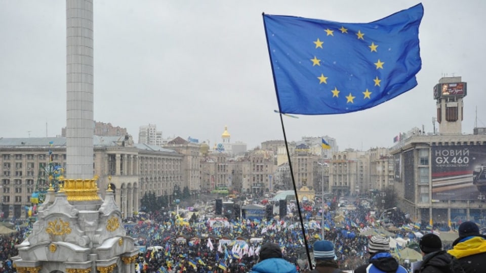 Auf dem Maidanplatz in der ukrainischen Hauptstadt Kiev protestierten die Menschen monatelang.