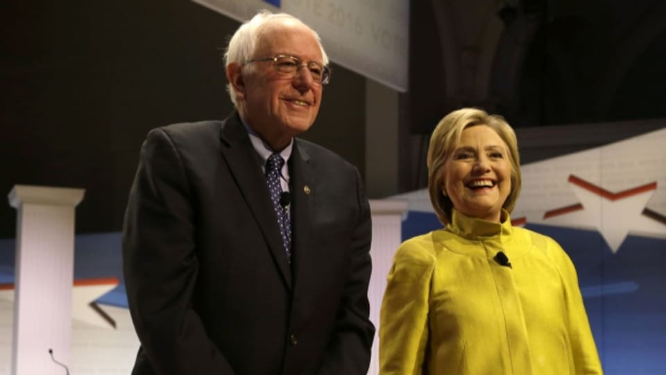 Bernie Sanders und Hillary Clinton kämpfen in den US-Vorwahlen gegeneinander