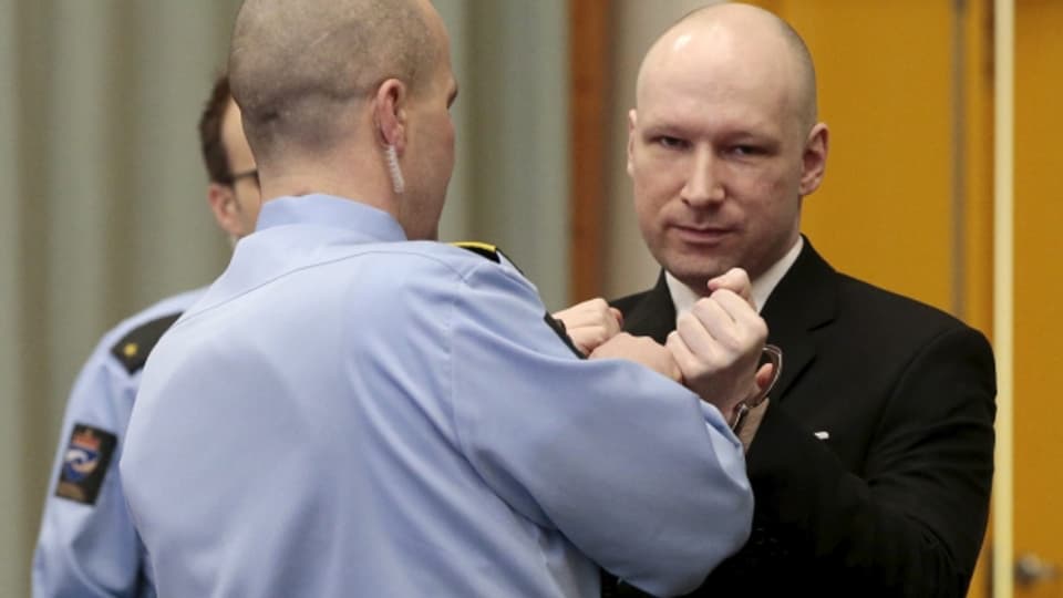 Anders Breivik im Skien Gefängnis (Norwegen) am Dienstag.