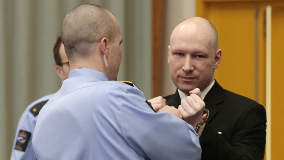 Anders Breivik im Skien Gefängnis (Norwegen) am Dienstag.