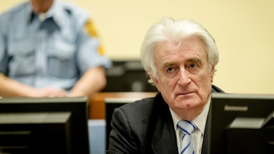 Radovan Karadzic im Gerichtssaal.