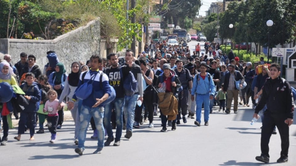 Über 500 Flüchtlinge haben das Lager auf der griechischen Insel Chios verlassen.
