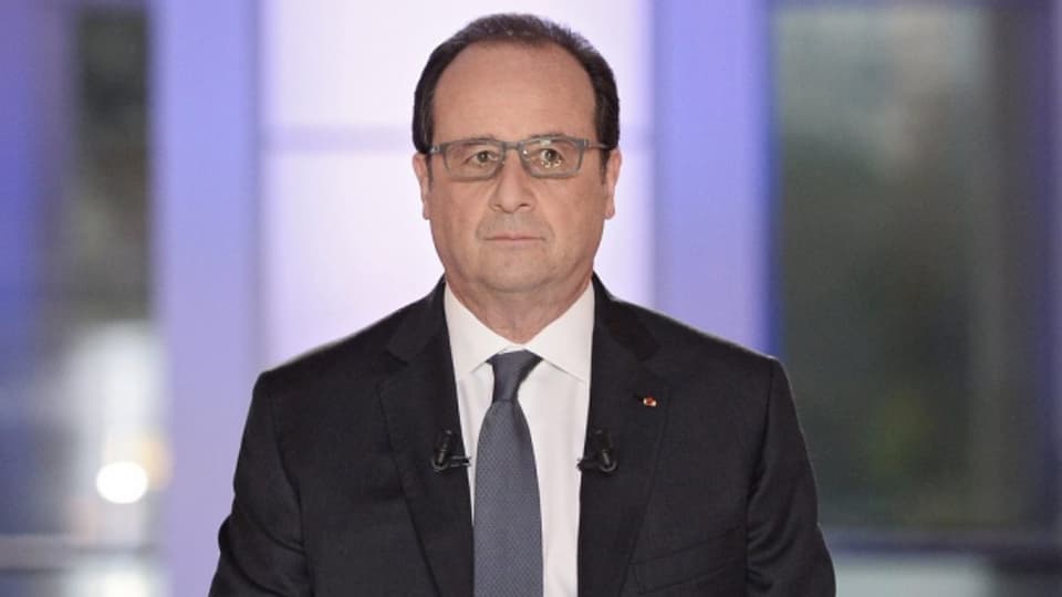 François Hollande am 14. April 2016 bei einem Interview im französischen Fernsehen.