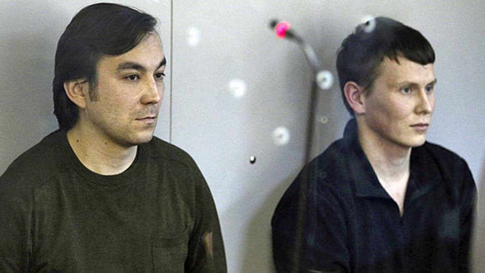 Zu je 14 Jahren Haft sind Alexander Alexandrov und Evgeni Erofeev verurteilt worden, unter anderem wegen «aggressiver Kriegsführung» gegen die Ukraine, «Unterstüzung einer terroristischen Gruppe» und «illegalem Grenzübertritt».