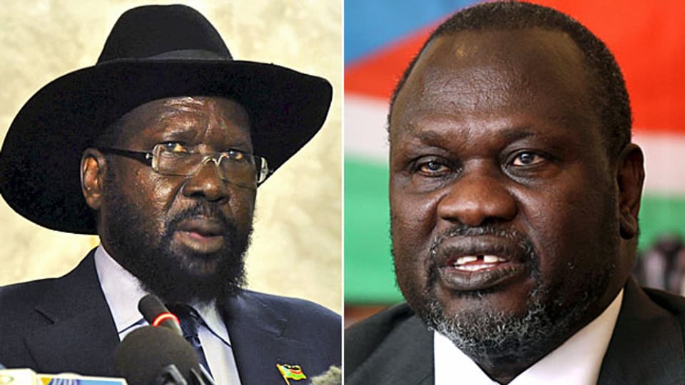 Salva Kiir, der Präsident Südsudans und sein Widersacher Riek Machar.