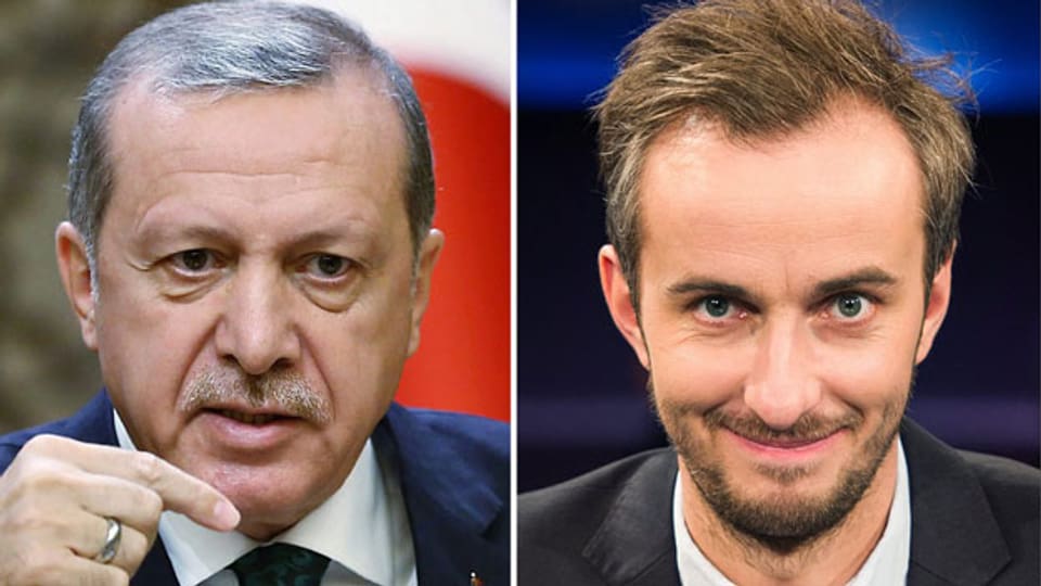 Der türkische Ministerpräsidenten Recep Tayyip Erdogan (links) und der deutsche Satiriker Jan Böhmermann.