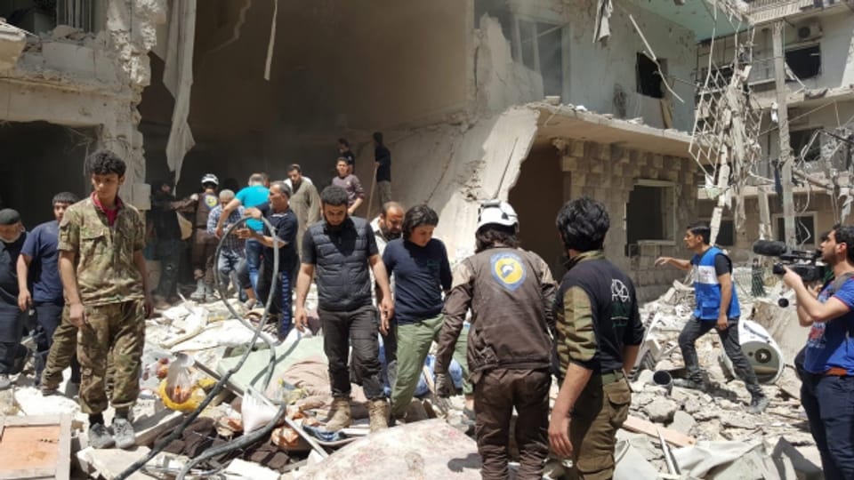 Zerstörung in jenem Viertel in Aleppo, in dem auch das bombardierte Spital stand.