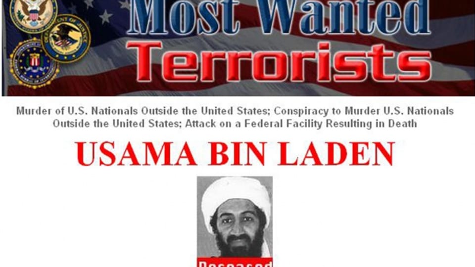 Fahndungsplakat Osama Bin Laden.