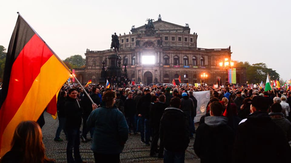 Demonstration von Pegida-Anhängern in Dresden.