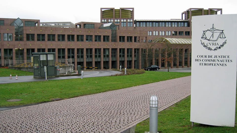 Eingang des europäischen Gerichtshofes in Luxemburg.
