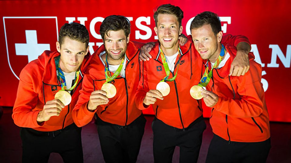 Sieben Schweizer Medaillen an den Olympischen Sommerspielen von Rio de Janeiro – unter anderem Gold für den Ruder-Vierer.