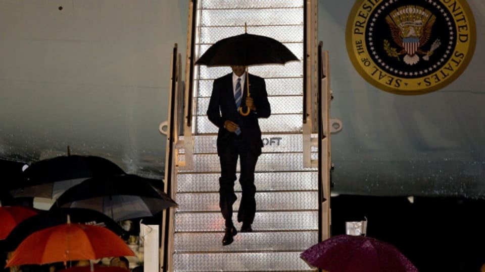 Durchzogenes Wetter, durchzogene Bilanz: Obama trifft in Laos ein.