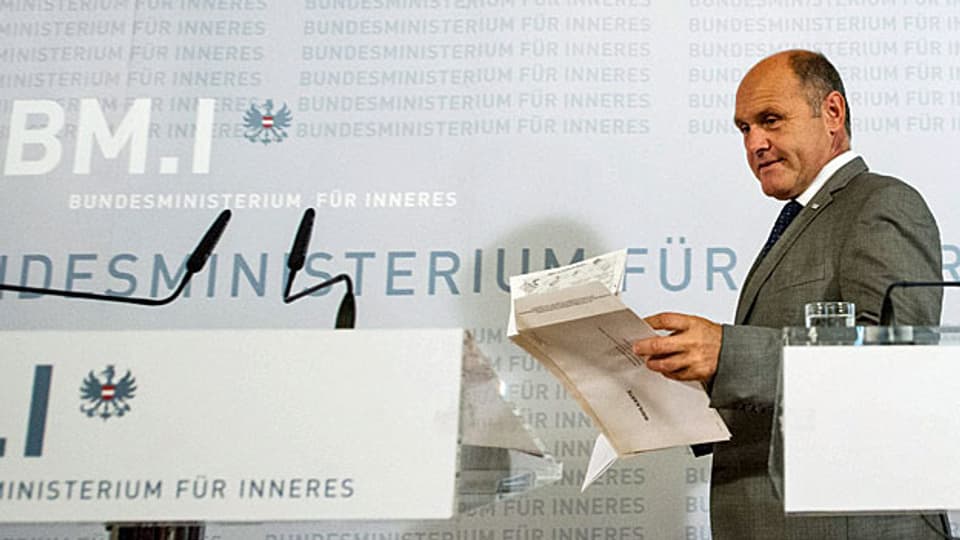 Der österreichische Innenminister Wolfgang Sobotka, am 12. September an der Medienkonferenz in Wien.