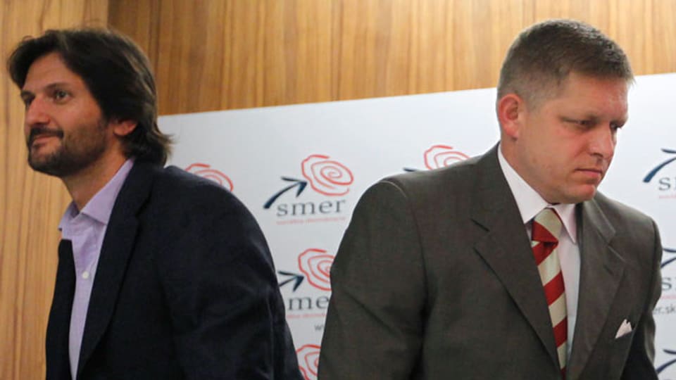 Sloweniens Innenminister Robert Kalinak (links) und Premier Robert Fico.