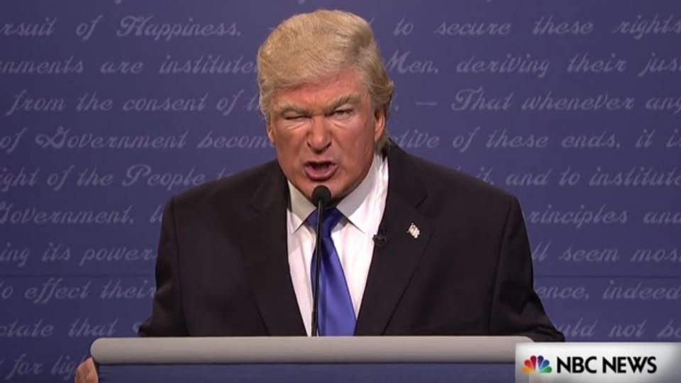 Schauspieler Alec Baldwin macht den Donald Trump (Screenshot Saturday Night Live).
