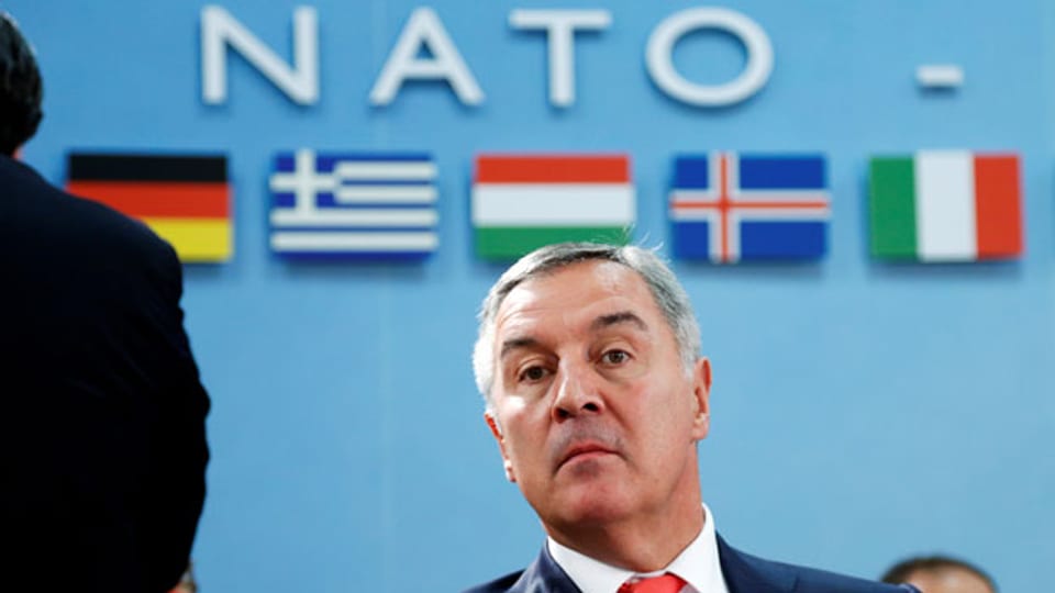 Montenegros Premierminister Milo Djukanovic am NATO-Hauptquartier in Büssel am 19. Mai 2016.