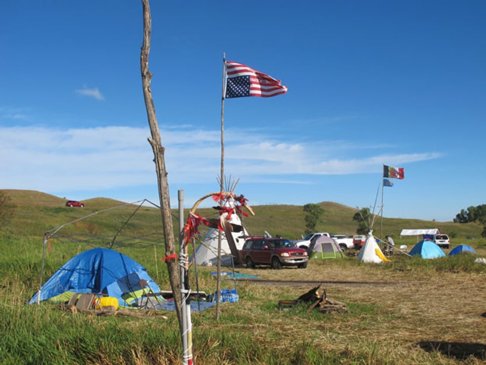 Ein Protestcamp der Sioux