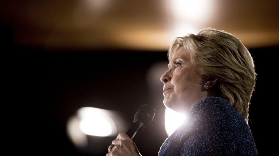 Hillary Clinton an einer Wahlveranstaltung in Des Moines, Iowa.
